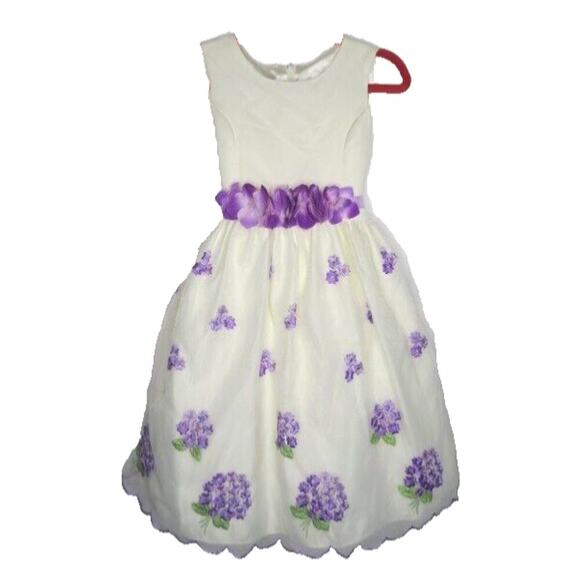 American Princess Dress Size 7 Embroidered Floral Mesh Overlay Wedding Fairy - Picture 1 of 7